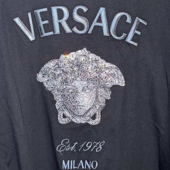 AUTHENTIC MENS VERSACE RHINESTONE MEDUSA T SHIRT SIZE SLIM 4XL....FITS 2XL $2150 - Picture 3 of 15